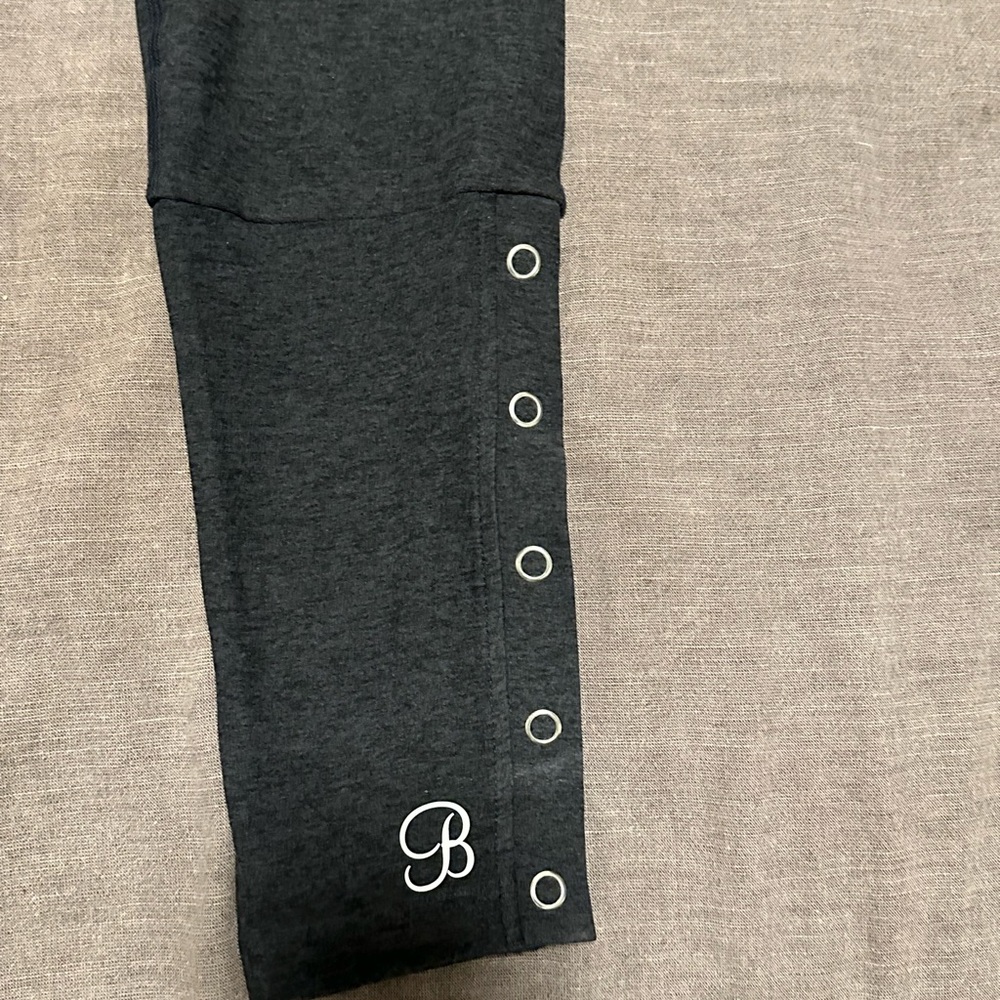 Bombshell Sportswear charcoal grey black Snap-Ankle High Waist Leggings - Picture 5 of 6